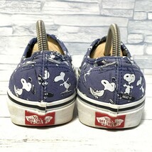 R5834bE VANS×PEANUTS バンズ×ピーナッツ スニーカー メンズ ブルー系×ホワイト 24.5cm スヌーピー 総柄 オーセンティック ヴァンズ_画像6