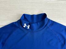 ★アンダーアーマー UNDER ARMOUR インナーシャツ 半袖 ハイネック MDサイズ 青★_画像2