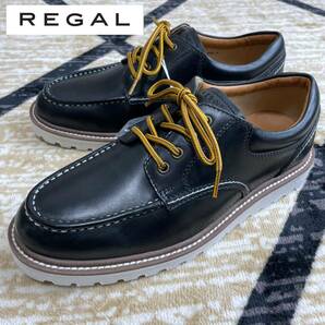 未使用品/展示品◇REGAL リーガル◇替えヒモ付き カジュアル レザーシューズ/本革靴 メンズ 紳士 サイズ25cm ブラック 黒の画像1