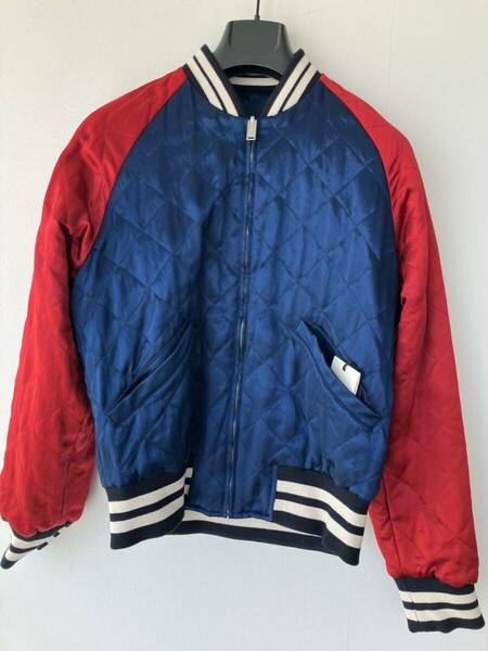 GUCCI Arm Side Logo Satin Reversible Bomber Jacket 46 グッチ　アームサイドロゴ　スカジャン　ブルゾン　リバーシブル　メンズ