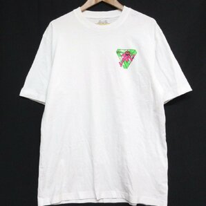 美品 PALACE パレス M-ZONE MUTANT RIPPER クルーネック 両面プリント 半袖 Tシャツ カットソー L ホワイト×マルチカラーの画像1
