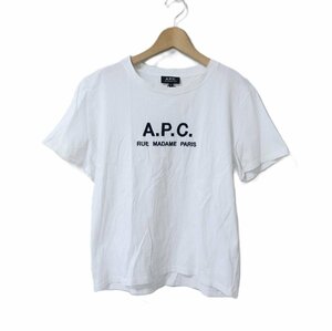 良品 23SS A.P.C. アーペーセー ロゴ刺繍 クルーネック Rue Madame Tシャツ 半袖カットソー M ホワイト 302