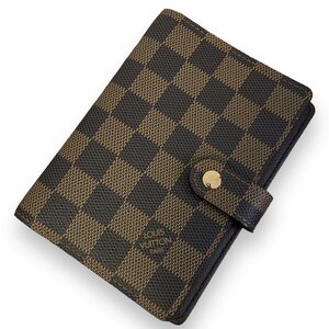 美品 LOUIS VUITTON ルイヴィトン アジェンダPM ダミエ 6穴式 スケジュール帳 手帳カバー R20700 ◆