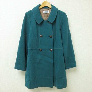  beautiful goods Jocomomola Jocomomola Anne gola Blend double breast coat 40 turquoise blue 