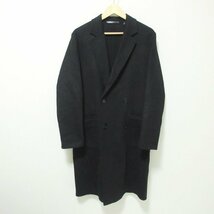 美品 22AW Theory セオリー LUXE NEW DIVIDE SUFFOLK F DB DFW カシミアブレンド ダブルブレスト チェスターコート メンズ XS ブラック 024_画像1