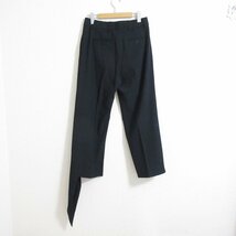 美品 J.W.ANDERSON ジェイダブリューアンダーソン Knot hem trousers ストレッチ クロップドパンツ スラックス UK10 ブラック_画像2