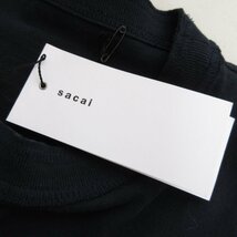 新品同様 22SS sacai サカイ スポーツミックス ナイロン切替 ドッキング 半袖 Tシャツ カットソー 22-02734M サイズ2 ネイビー×カーキ_画像4