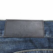 美品 5351POUR LES HOMMES 5351プールオム ストレッチ クラッシュ×ペイント加工 スキニー デニムパンツ ジーンズ 46 インディゴ_画像6