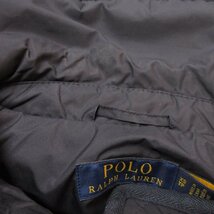 美品 POLO RALPH LAUREN ポロラルフローレン レザーステッチ ダブルブレスト 中綿 キルティングジャケット XS ネイビー_画像6