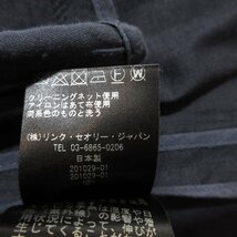 美品 Theory セオリー FLUID JACKET リネンブレンド ストレッチ ロング丈 1B ノーカラージャケット 2 ネイビー_画像7