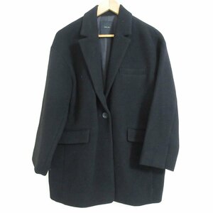 美品 22AW Spick & Span スピック＆スパン W/Nyモッサジャケットライクコート 36 ブラック ◆