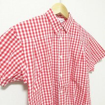 美品 COMME des GARCONS SHIRT コムデギャルソンシャツ ギンガムチェック柄 バックボタン 半袖 シャツ XS レッド×ホワイト 031_画像4