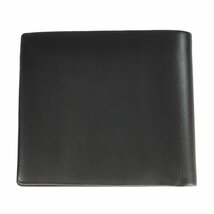 新品同様 GIORGIO ARMANI ジョルジオアルマーニ カーフレザー 二つ折り財布 ミディアムウォレット 箱付き YGM165-YC028-80190 ブラック J_画像2
