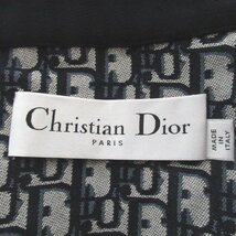 美品 23SS Christian Dior クリスチャンディオール シルクウール トロッター柄裏地 ショート丈 スタンドカラー ジャケット F40 ネイビー_画像8