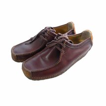 美品 Clarks Originals クラークスオリジナルズ レザー レースアップ ローカット WALLABEE ワラビー シューズ UK4D 23㎝ 赤茶 302_画像1