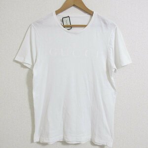 ほぼ美品 GUCCI グッチ ロゴプリント 半袖 Tシャツ カットソー S ホワイト