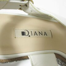 美品 DIANA ダイアナ 厚底 ラメ アンクルストラップ サンダル 23.5cm ホワイト 032 ◆_画像4