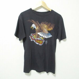 HARLEY DAVIDSON ハーレーダビッドソン ヴィンテージ オフィシャルライセンス 1985 半袖 プリント Tシャツ カットソー ブラック 032 ◆