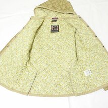 美品 LAVENHAM×LIBERTY ラベンハム×リバティ 裏地花柄 キルティングジャケット フーデッドブルゾン 38 ベージュ 032 ◆_画像6