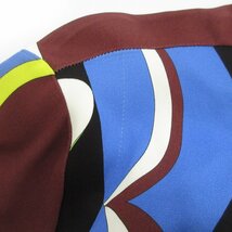 美品 EMILIO PUCCI エミリオプッチ プッチ柄 シルクブレンド ストレッチ 比翼仕立て 長袖 シャツ ブラウス サイズI38 マルチカラー_画像9