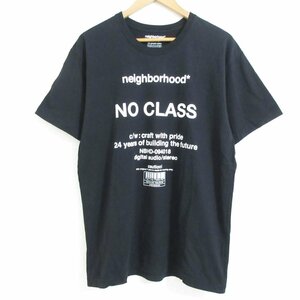 美品 NEIGHBORHOOD ネイバーフッド ロゴプリント クルーネック 半袖 Tシャツ カットソー L ブラック