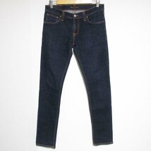 美品 NUDIE JEANS ヌーディージーンズ TIGHT LONG JOHN ストレッチ スキニージーンズ デニムパンツ W30 インディゴブルー_画像1