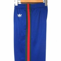 美品 22SS GUCCI×adidas グッチ×アディダス サイドライン シェリーライン トラックパンツ イージーフレアパンツ M 175/82A ブルー_画像6