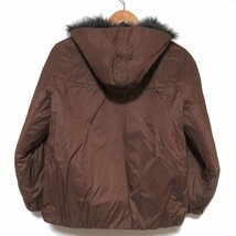 美品 BRUNELLO CUCINELLI ブルネロクチネリ ゴートファー×ナイロン リバーシブル ジップアップ フーディー ジャケット パーカー 42サイズ_画像4