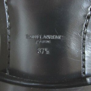 未使用 SAINT LAURENT PARIS サンローランパリ サイドジップ レースアップ レザー ショートブーツ 37.5サイズ 24.5cm相当 ブラックの画像6