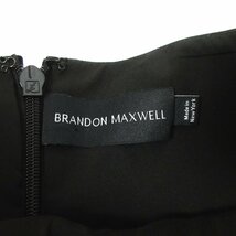 美品 BRANDON MAXWELL ブランドンマックスウェル ドット柄 ストレッチ ベアトップ オールインワン ロンパース サイズ6 ブラック_画像3