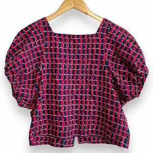  beautiful goods 23SS MACPHEE McAfee Tomorrowland geo me Trick batik print short sleeves puff sleeve blouse 36 multicolor 