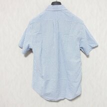 美品 RALPH LAUREN ラルフローレン チェック柄 シアサッカー 半袖 ボタンダウン シャツ S 170/92A ホワイト ブルー ◆_画像2