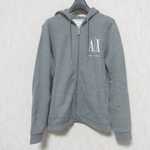 美品 21SS ARMANI EXCHANGE アルマーニエクスチェンジ ICON スウェット パーカー 8NYM22 YJ68Z S グレー ◆_画像1