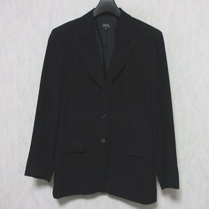  beautiful goods A.P.C A.P.C. France made total reverse side center vent 3B tailored jacket S black *