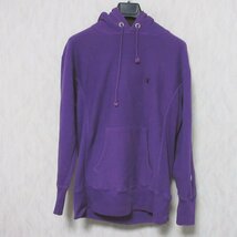 良品 Champion チャンピオン REVERSE WEAVE リバースウィーブ スウェットパーカー C8-N142 SMALL パープル ◆_画像1