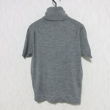 美品 JOHN SMEDLEY ジョンスメドレー ウール100％ タートルネック 半袖 ニット セーター S グレー ◆_画像2