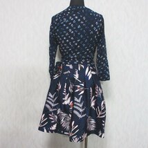 新品同様 ダイアンフォンファステンバーグ JEWEL 花柄 シルクブレンド ラップ ワンピース 404-6140105 0 ネイビー ◆_画像2