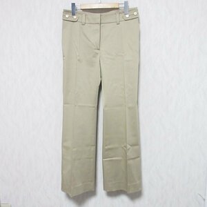 美品 Max Mara マックスマーラ センタープレス ワイド ロング パンツ 42 ベージュ ◆