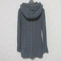 美品 BURBERRY BLUE LABEL バーバリーブルーレーベル ケーブル編み ニット ダッフル コート FBF16-672-08 38 グレー ◆_画像2