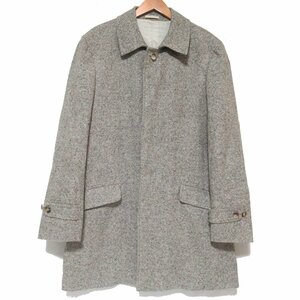 クリーニング済 美品 BRUNELLO CUCINELLI ブルネロクチネリ ウール ツイード ステンカラーコート 50サイズ ブラウン系