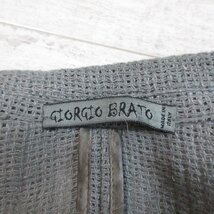 美品 GIORGIO BRATO ジョルジオブラット リネン100％ シングル テーラードジャケット 48 グレー_画像4