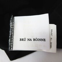美品 BRU NA BOINNE ブルーナボイン チューリップガール オランダ 刺繍 半袖 Tシャツ カットソー オーバーサイズ XL ブラック_画像3