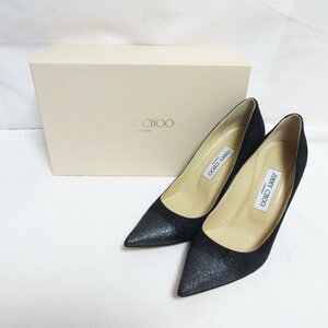 美品 JIMMY CHOO ジミーチュウ AGNES グラデーション スエード ポインテッドトゥ ピンヒール パンプス サイズ38 約25cm ネイビー