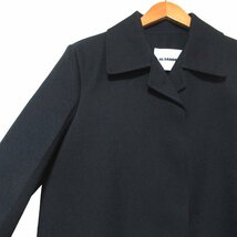 美品 JIL SANDER ジルサンダー 2019年モデル 比翼 シングル ショート丈 コート ジャケット 38サイズ ネイビー_画像3