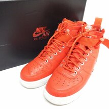 美品 Nike ナイキ Air Force 1 エアフォース 1 Mid Special Field ミッドカット スニーカー 917753-800 26.5cm オレンジ×ホワイト_画像6