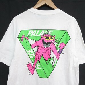 美品 PALACE パレス M-ZONE MUTANT RIPPER クルーネック 両面プリント 半袖 Tシャツ カットソー L ホワイト×マルチカラーの画像3