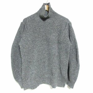 美品 22AW FRAY I.D フレイアイディー カシミヤブレンド タートルネック 長袖 ボタンレイヤード ニット セーター F グレー ◆