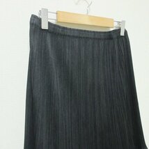 美品 Pleats Please Issey Miyake プリーツプリーズイッセイミヤケ ひざ下丈 裾レース イージー プリーツスカート 3 ブラック 033 ◆_画像4