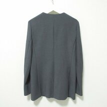 美品 green label relaxing グリーンレーベルリラクシング ユナイテッドアローズ ダブルブレスト ノーカラージャケット 38 グレー ◆_画像2