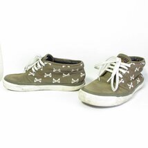 VANS×WTAPS ヴァンズ×ダブルタップス Chukka Boot スエード×キャンバス クロスボーン チャッカブーツ ハイカットスニーカー 26cm カーキ_画像4